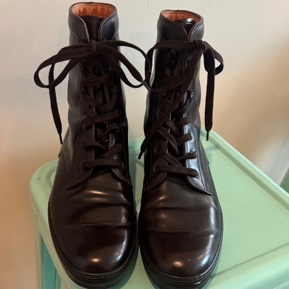 Tod's Shoes - Tod's Brown Leather Lace-Up Boot with Tan Interior